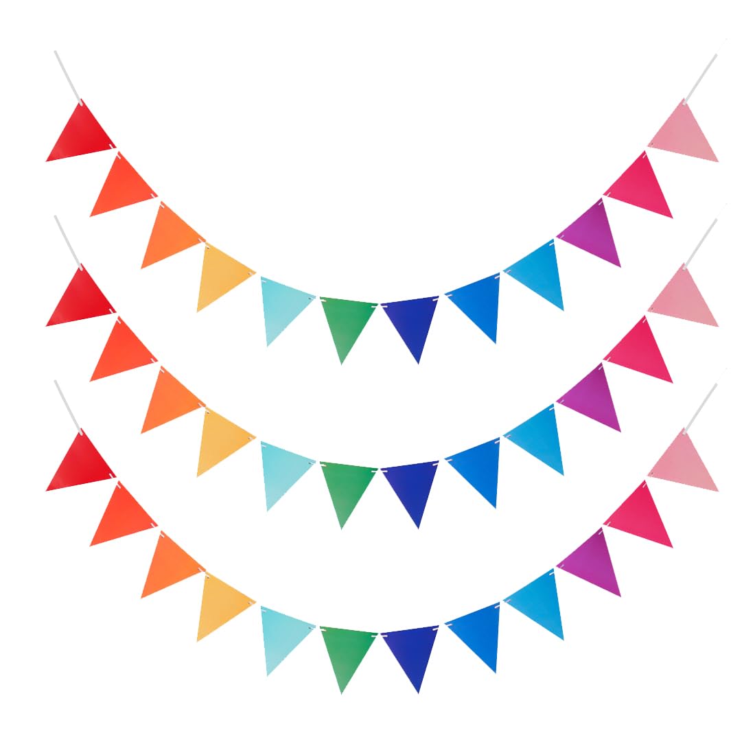 SGERUFZ 4 Pcs Guirnalda Banderines Multicolor de Decoración para Cumpleaños Boda Escuela Fiesta al Aire Libre Bandera Banderín de Tela de Imitación Cáñamo
