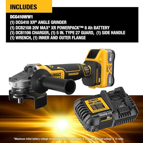 DEWALT 20V MAX XR Brushless Cordless 4-1/2 in. - 5 in. Angle Grinder Kit with XR POWERPACK (DCG410WW1) - image 3