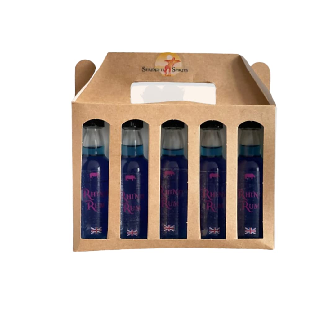 Herd of Baby Rhinos - Rum - Blueberry and Blackberry Flavoured Rum - 40% ABV 5 cl x 5 - Perfect for Gifts