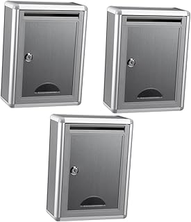 NUOBESTY 3pcs Box Mailbox Plastic Filler Stainless Steel Staples Plastic Storage Box Wall Mountable Suggestion Box Lockable Mail Box Suggestion Box Wall Mount Aluminium Alloy Mailbox Slot