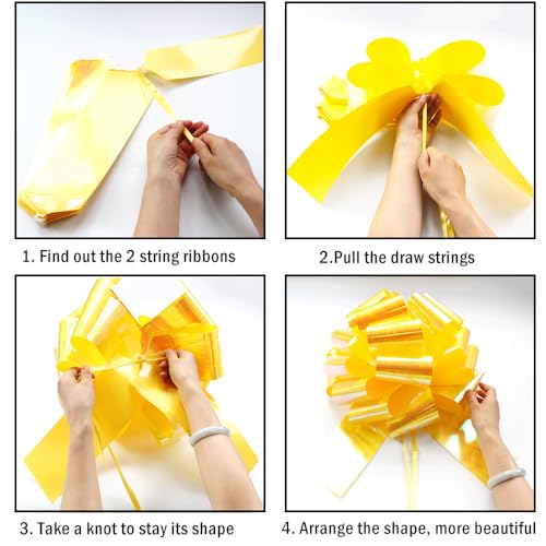 Image of 1Pcs Big Gift Bow,14 Inch Giant Large Pull Bow Big Bow,Great Gift Bow for appliances,Bikes,Table Decorations and Party Events (Yellow)