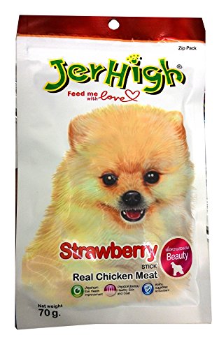JerHigh Strawberry Stick Chicken Meat Snacks for Dog (70 G, Multicolor) - All Life Stages