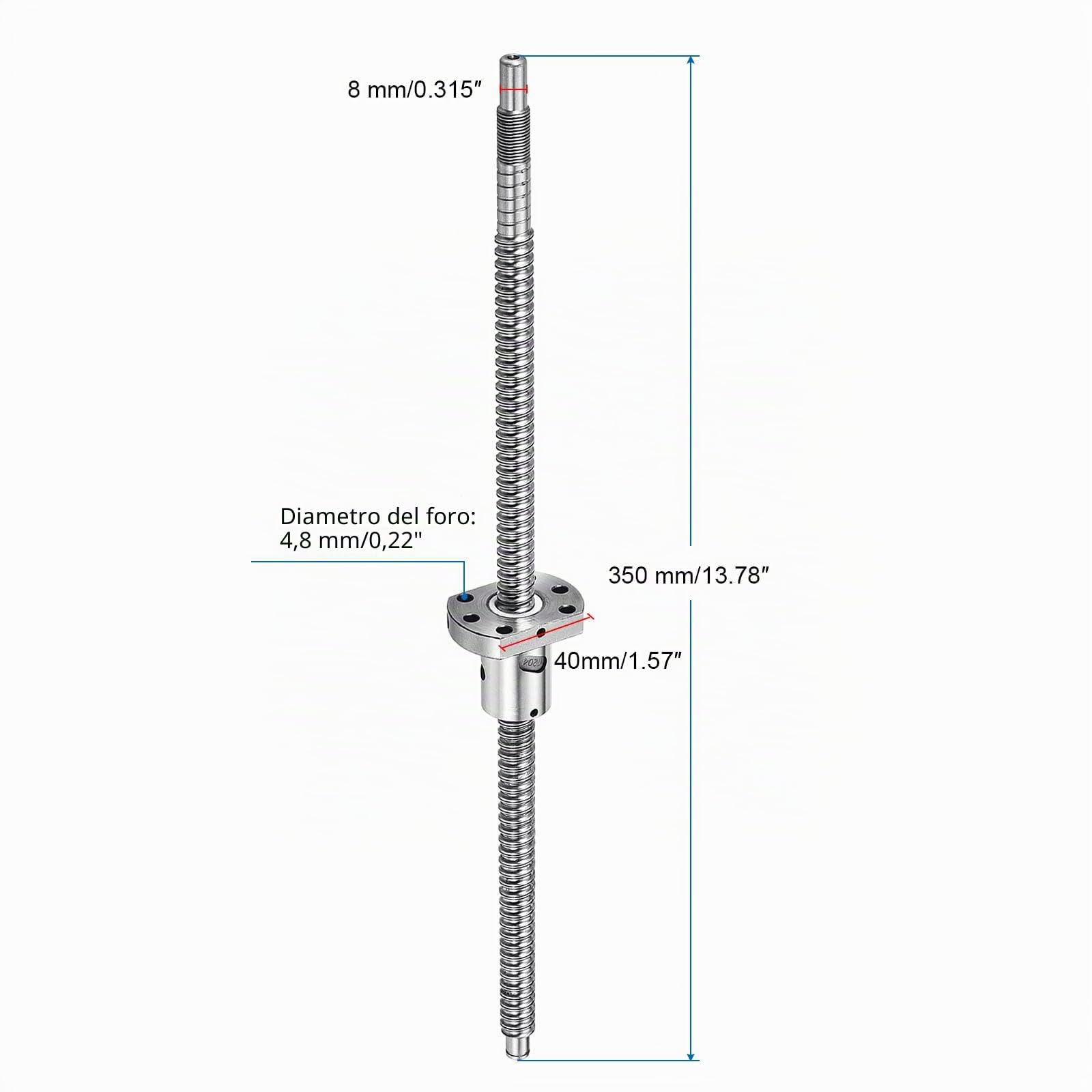 QUARKZMAN Vite a Ricircolo di Sfere SFU1204 Diametro 12mm Passo 4mm