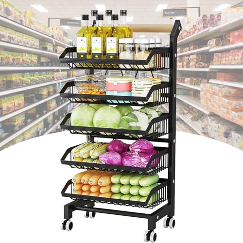 Carrito de cocina rodante de 4 niveles, organizador de ahorro de espacio para frutas, verduras, aperitivos, ideal para uso comercial doméstico