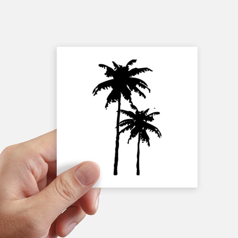 Decal 8Pcs autocollant carré de silhouette de plage pour ordinateur portable et décoration murale