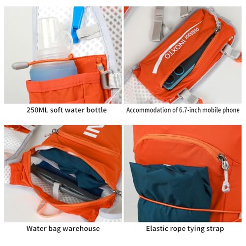 Image of INOXTO Running Hydration Vest Backpack,Lightweight Insulated Pack with 1.5L Water Bladder Bag Daypack for Trail Hiking Running Cycling Race Marathon for Women Men