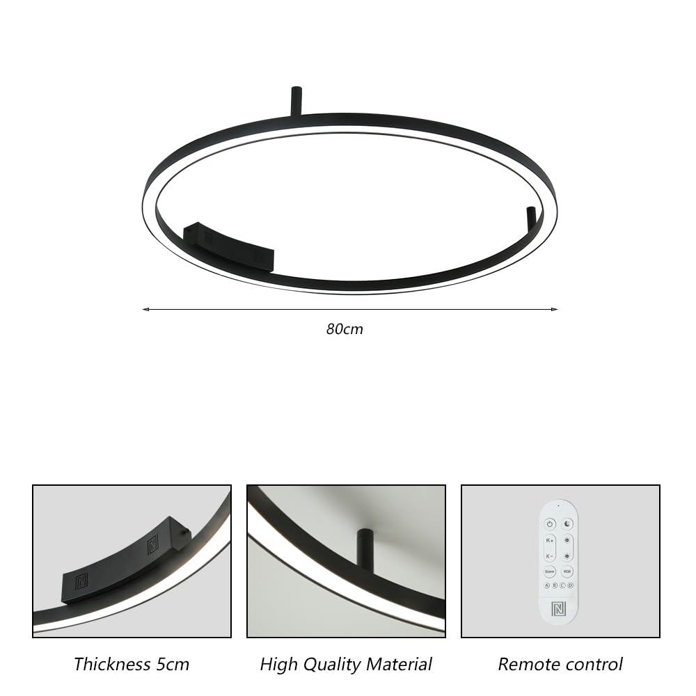 Immax NEO FINO Decken- (Wand-) Leuchte schwarz 80 cm 55 W 4285 lm Tuya Zigbee 3.0 mit Fernbedienung