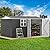 DWVO 12x8ft Metal Outdoor Storage Shed with Window, Lockable Tool Storage Sheds, Oversized Steel Garden Sheds with Sloped Roof for Backyard, Patio, Garage, Lawn, Dark Gray