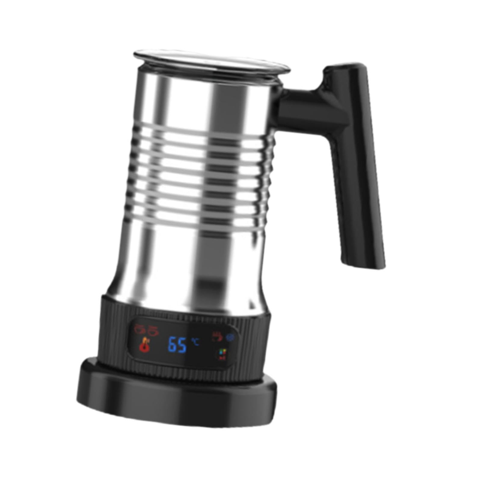 Espumador de Leche Eléctrico con Calentamiento Automático, Depósito de Acero Inoxidable de 475 Ml, Controles Sencillos, Apto para, Latte Y C