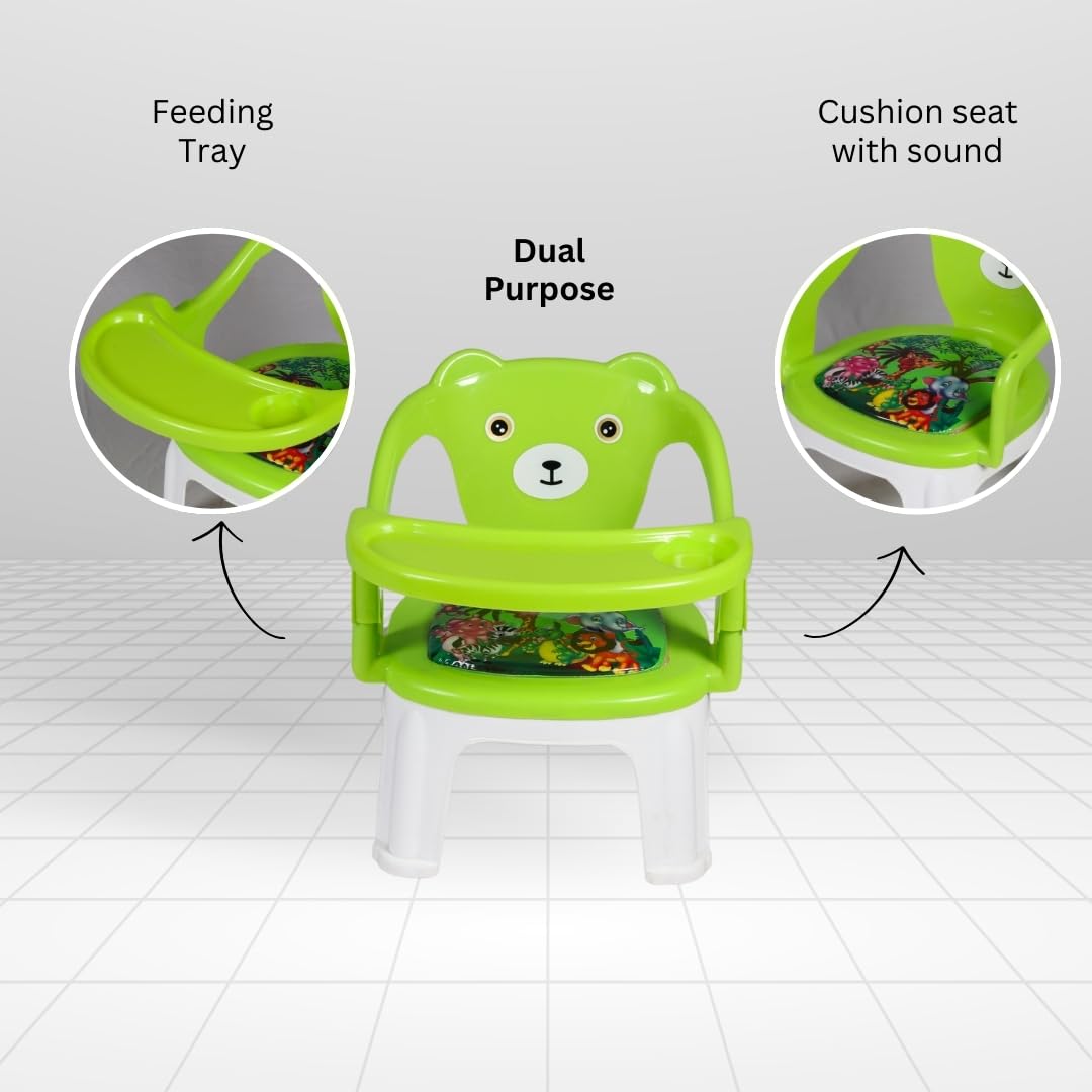 The Tickle Toe Plastic Baby Chair with Cushion & High Backrest | Booster Study & Activity Chair for Toddlers (1β3 Years, Green) 2