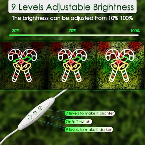 Image of KHK Christmas Stick Neon Signs for Wall Decor Xmas LED Christmas Hat LED Sign, USB Powered Dimmable Switch for Indoor Party Kids Bedroom Wedding Bar Pub Club Birthday Party Gift(15 * 13in)
