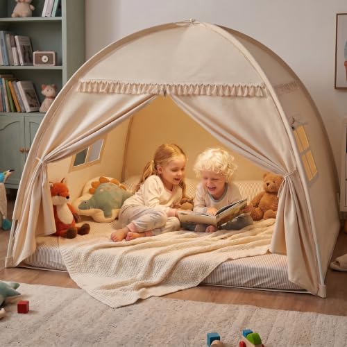Tienda de juegos interior para niños: su rincón de juego privado con ventana y puerta