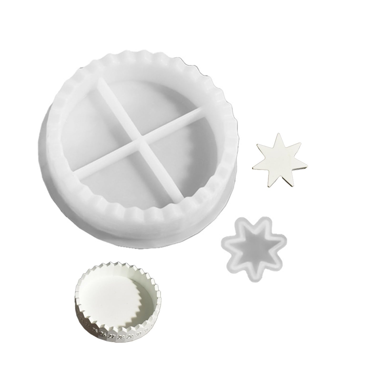 NEWFT Silicone Crafting Mold Star Shape Candle Stand Small Candle Plate Suitable for Weddings and Exhibitions