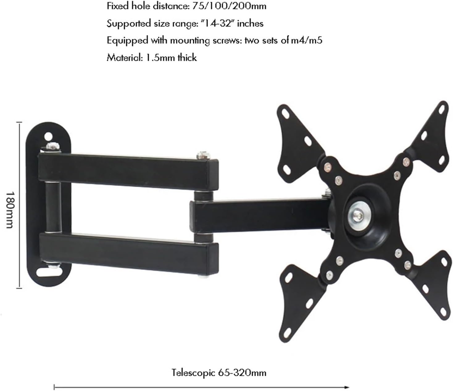 Adjustable 14 to 32 inch TV Frame Bracket Multifunctional Simple TV Wall Mount Bracket