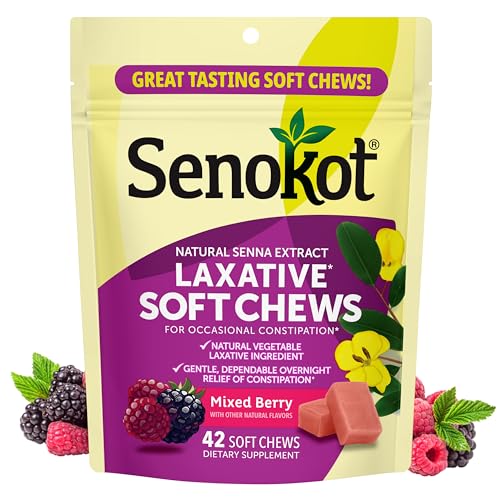 Senokot Laxative Soft Chews 42 Chews Overnight Constipation Relief Senna Laxative Extract Mixed Berry