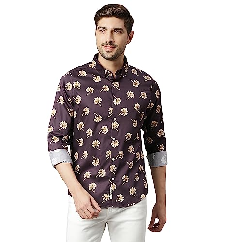 Image of Thomas Scott Men's | Printed | Full Sleeve | Slim Fit | 100% Cotton | Spread Collar | Casual Shirt