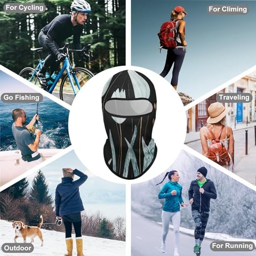 Balaclava para hombre y mujer color celeste con diseño de tulipanes, máscara facial completa para deportes al aire libre como ciclismo y pesca miniatura 6