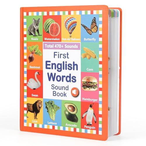 Learning Sound Books, First English Words Sound Book, 21 Themes 470+ Words Interactive Electric Learning Books for Toddlers 2-6 Year Olds, Audio Books...