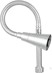 PREMINOX Tubo Flexivel Bica Cone Gourmet Cromado 2 Jatos para Torneira Mesa Bancada ou Parede 3/4"