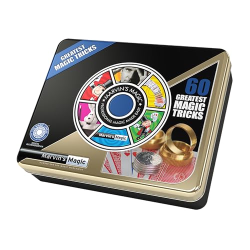 Marvins Magic - 60 Greatest Magic Tricks Box Of Tricks - Magician Supplies Include Mystical Cards Dynamic Coins + More