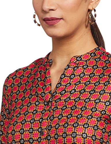 Image of Indigo Women's Cotton Regular Kurta (AW21 /BLC-091 C Black L Pink L)