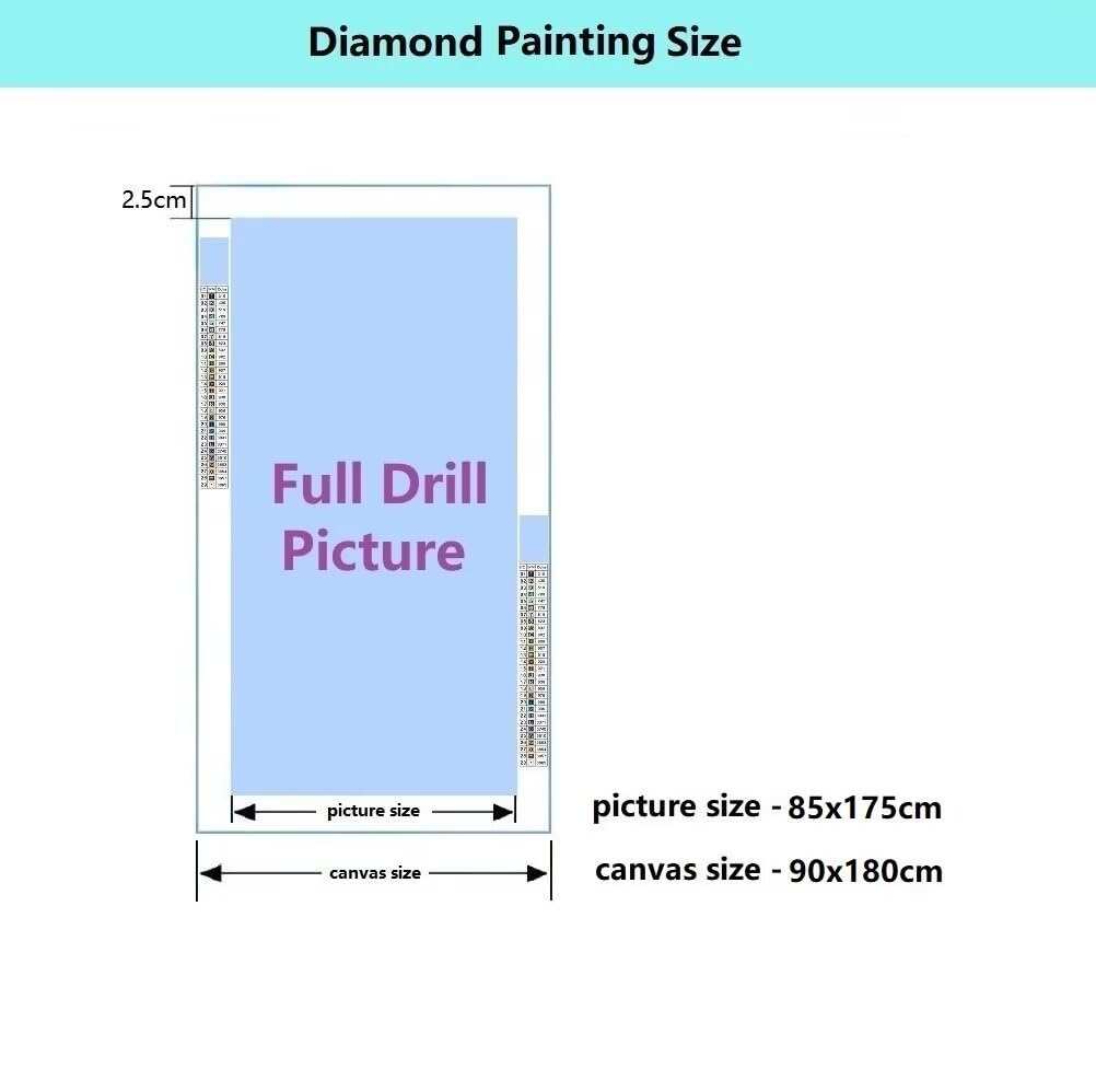 Diamond Painting Kit Completo Donna, 5D Diamond Painting Stile Etnico 90x180cm, Pittura Diamante per Adulti Grandi Dimensioni, Diamantini Crystal Art Quadri con Perline Decorazione per Casa -LR1444