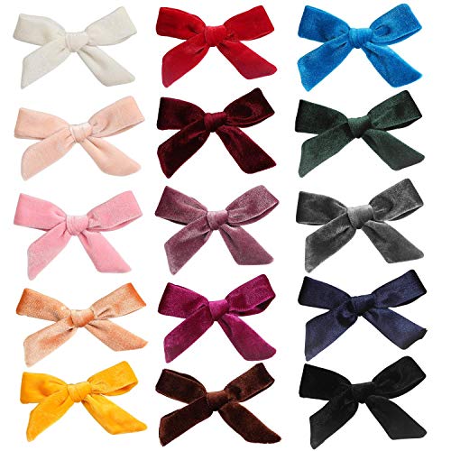 Insowni 15 Pack Velvet Bow Alligator Hair Clips Barrettes Accessories For Baby Girls Toddlers Teens Kids One Size #TOP6