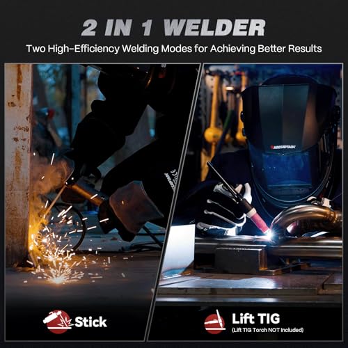 Image of ARCCAPTAIN 250A Stick Welder, 230V Arc Welder Machine with 10PCS Rods, MMA /Lift TIG Welding Machine with Synergic Control, IGBT Inverter, Hot Start, Arc force, and Anti-Stick, Portable Welder ARC250