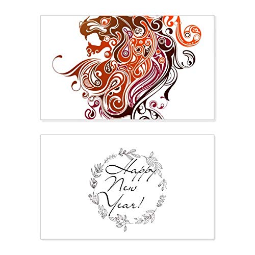 Tarjeta de felicitación de año nuevo con dragón colorido y diseño artístico cultural