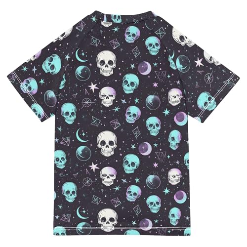 Cute Skulls Stars Kids Bathing Suit Sun Protection Activewear Swimwear Beach Tops 3T2
