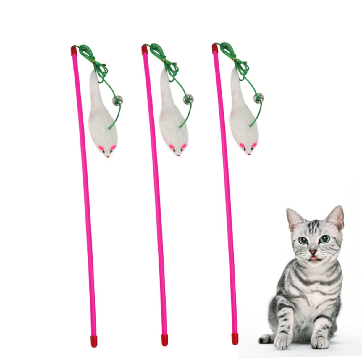VANZACK 10stücke Katzen Spielzeug Teiliges Plüsch Interaktives Teaser Kit Für Kätzchen Fördert Aktives Spielen Und Stärkt Die Bindung Zwischen Mensch Und Tier Zufällige Farben
