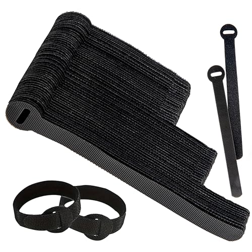 120 PCS 5/6/8 Inch Cord Ties for Electronics – Cord Wraps – Data Cable Organizer Ties for Cable Management, Reusable Charging Wire Straps, Black