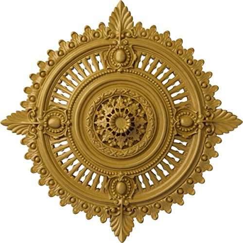 Image of Ekena Millwork CM29HYIGS 29 1 /8 inchOD X 1 1 /4 inchID X 4 inchP Haylynn Ceiling Medallion Fits Canopies Up To 1 1 /4 inch, Iridescent Gold