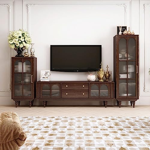 GYCVGGHF Fernsehständer für Schlafzimmer, 70,8-Zoll-Fernsehständer, Wohnzimmer-Aufbewahrungsschrank im nordischen Stil, modernes Unterhaltungszentrum mit Schubladen und Glastüren, Wohnzimmermöbel 7 GYCVGGHF Fernsehständer für Schlafzimmer, 70,8-Zoll-Fernsehständer, Wohnzimmer-Aufbewahrungsschrank im nordischen Stil, modernes Unterhaltungszentrum mit Schubladen und Glastüren, Wohnzimmermöbel