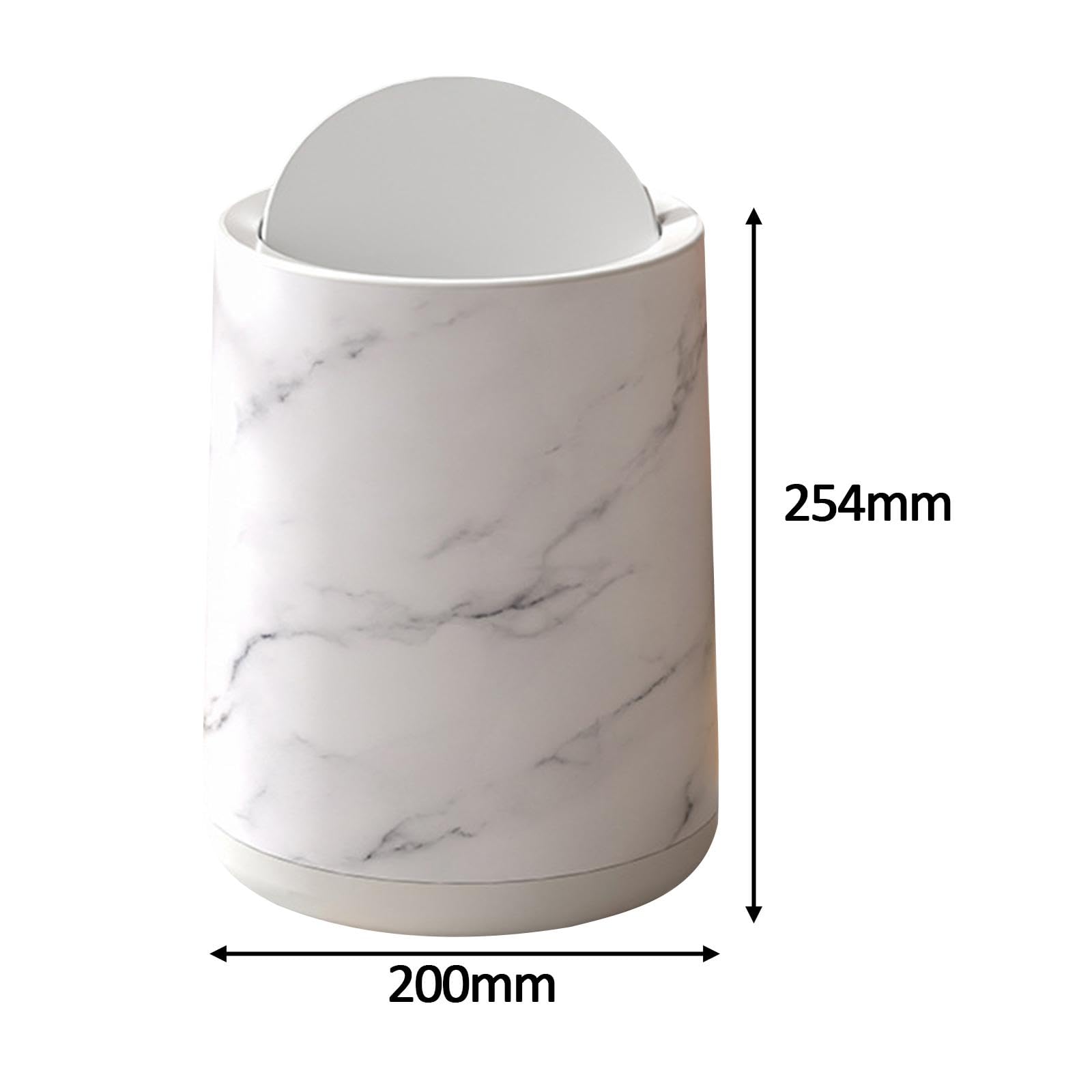 mDesign Cestino per rifiuti rotondo in acciaio inox, per bagno, cucina, camera da letto, casa, ufficio, in acciaio inossidabile, resistente, collezione Mirri, marmo grigio