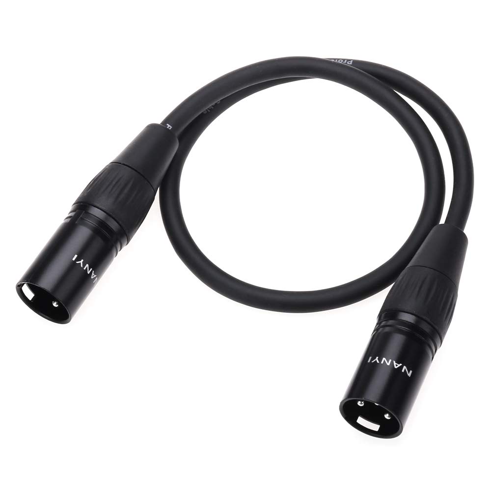 Cable de micrófono NANYI Cables XLR a XLR, Cable XLR de 3 pines Cable de micrófono macho a macho Cable DMX con cobre libre de oxígeno -0.5 metros
