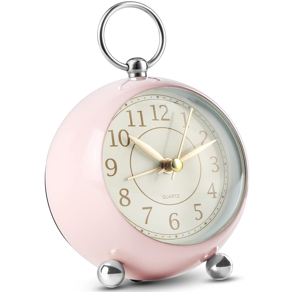 Neucox Silent Bedside Clocks Battery Operated Non Ticking Desk Clock Analogue Alarm Clock Bedroom Retro Alarm Clock Simple Loud Vintage Alarm Clocks with Light Large Display for Heavy Sleepers Office — image 1