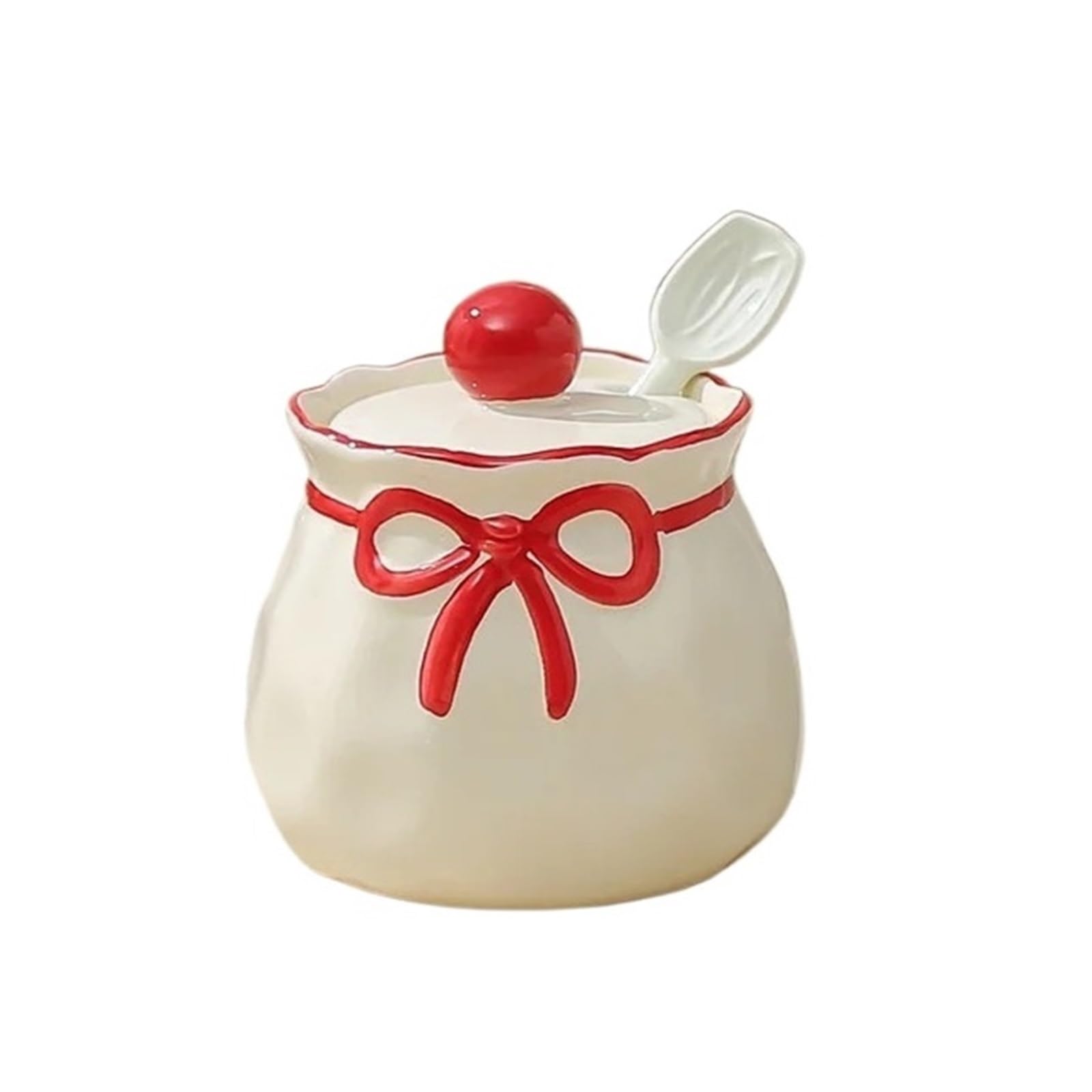 WZPTLKIBAD Bow Ceramic Seasoning Jar for Salt Chili Spice Storage