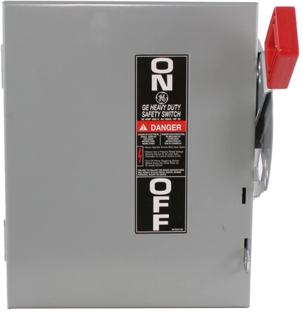GE Industrial THN3361 Heavy Duty Safety Switch, 30 Amps, 600 Volts AC