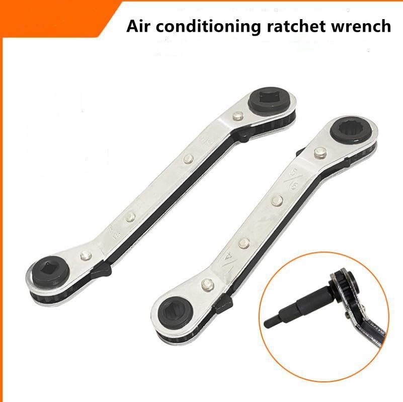 GXMRHWY Double Box Ratchet Curved Wrench Refrigeration Tool Air Conditioning 3/16 1/4 5/16