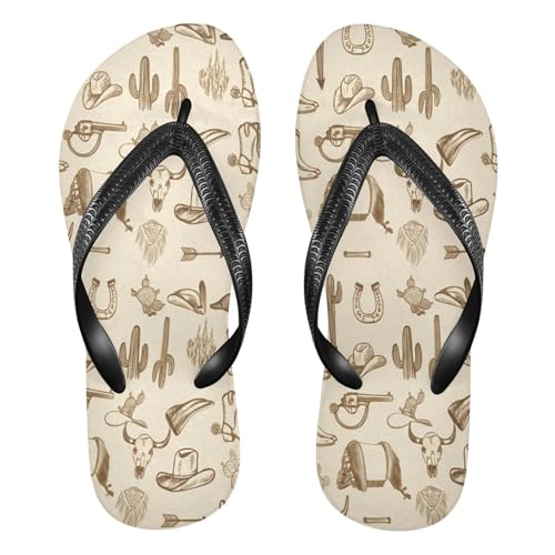 STAYTOP Western Cowboy Flip Flops Sandals of Men's & Women's,Sandals Beach Slippers Shower Slides