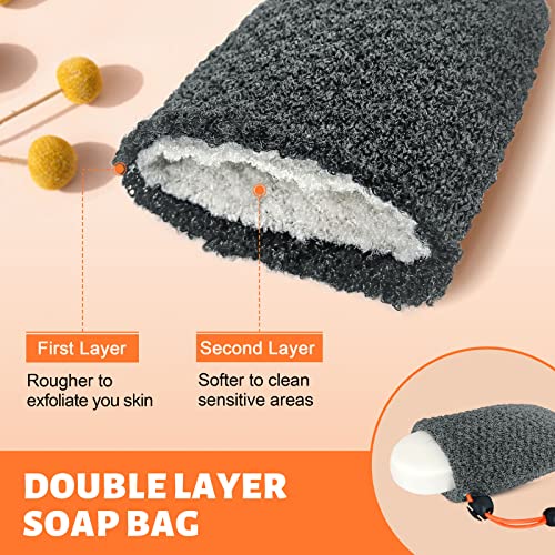 MIG4U Bolsa de Sabonete Esfoliante para Banho 2 Peças - Bolsa de Sabonete Em Barra, Esfoliante Corpo