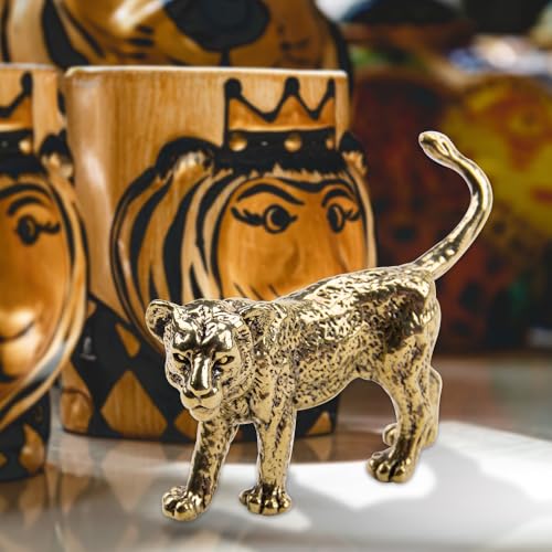 Figura de León Dorado de Latón Miniatura Decorativa miniatura 2