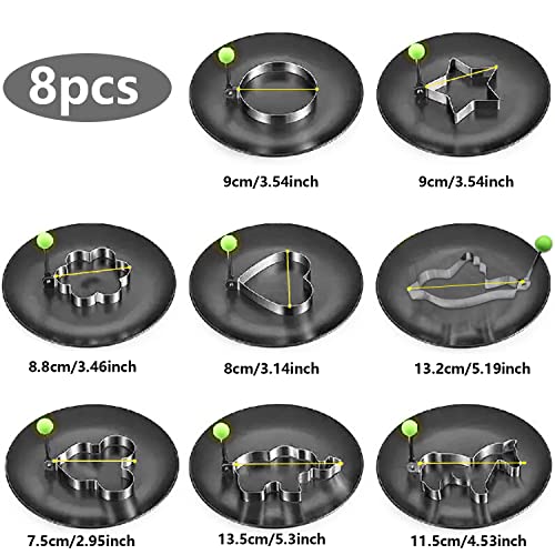 Foto von SJUNJIE 8 Stück spiegeleiform Omelette Shape Omelette Mold Edelstahl-Eierring für gebratene Eier