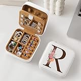 Parima Grandma Gifts - Mothers Day Gift Ideas for Nana, Personalized Initial Jewelry Box - Letter R, White