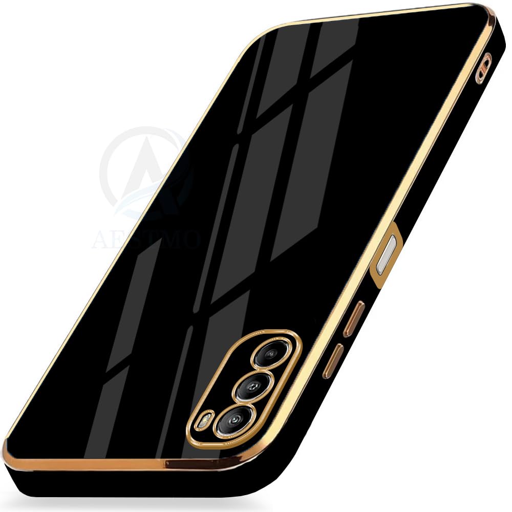 AESTMO Back Case Cover for Motorola Moto G52 / G82 5G Back Cover | Gold Electroplating Chrome | Raised Edges | Super Soft-Touch | Bumper Back Case for Motorola Moto G52 / G82 5G (Gold & Black) (B0CC9BFBVT) Amazon Price History, Amazon Price Tracker