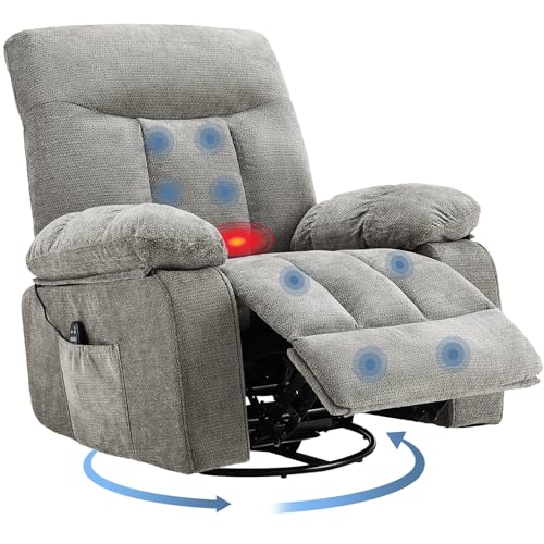 DUMOS Swivel Recliner with Massage & Heat