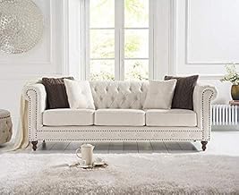 Caradel Mario 3 Seater Sofa Set in Fabric. Sofa Set for Living Room, Couch Sofa for Living Room, Three Seater Sofa. (Beige)