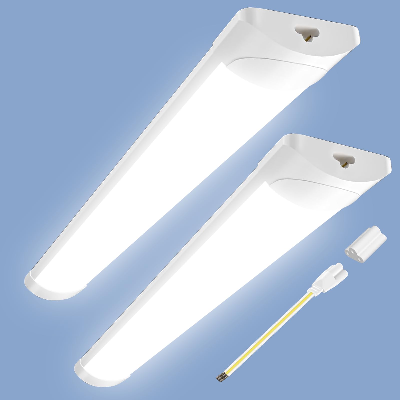 Viugreum 5FT Linkable Led Batten Light, 50W 5000LM Tube Light Shed Loft Light, 6500K Ceiling Light Strip for Garage Office Shop Basement School (2FT+3FT) — image 1