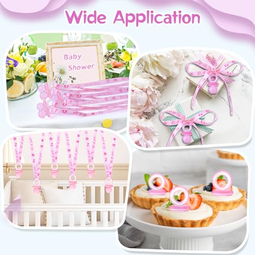 Image of XINHUIDALSQ 100 Baby Shower Pacifiers Necklace, Acrylic Pacifier Necklaces